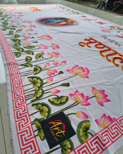 Premium Shiv–Parvati Antarpat with Lotus Design